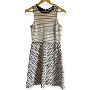 Ann Taylor LOFT Black and White Fit and Flare Dress